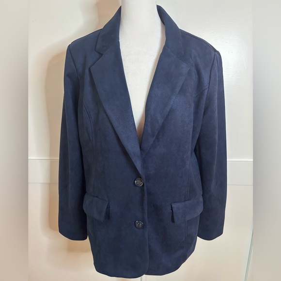 Isaac Mizrahi Jackets & Blazers - Isaac Mizrahi Navy soft Suede Blazer new and never worn